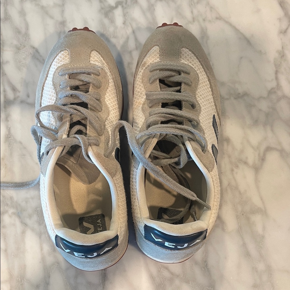 Veja Women's Sneakers in Gray, White, and Navy